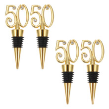 4Pcs Golden Bottle Sealing Plugs Wine Stopper for Home Party Use