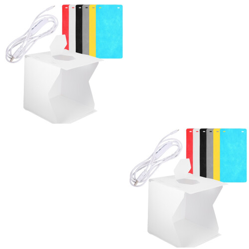 2Sets Portable White Photography Lightbox Easy Setup Photo Accessory 2
