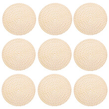 10Pcs PVC Golden Coasters Set Hollow Design Nonslip Table Decor Mats