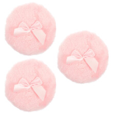 3Pcs Comfortable Pink Powder Puffs for Baby Body Powder Home and Salon