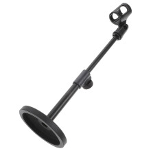 Round Base Mic Stand Desktop Microphone Tabletop Tripod With Clip