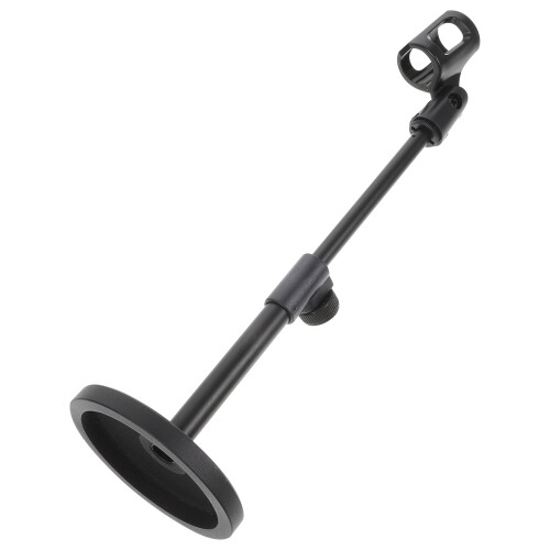 Round Base Mic Stand Desktop Microphone Tabletop Tripod With Clip