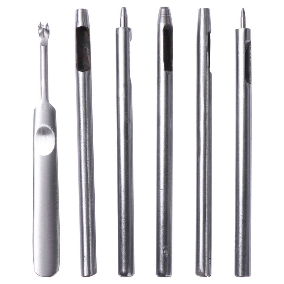 1Set Silver Hollow Leather Punch Set Diy For Belt 0.5-5Mm Durable Tool 3062623060981