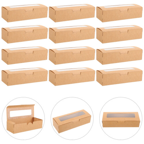 20Pcs Small Cake Boxes with Clear Window Kraft Paper Dessert Boxes 2