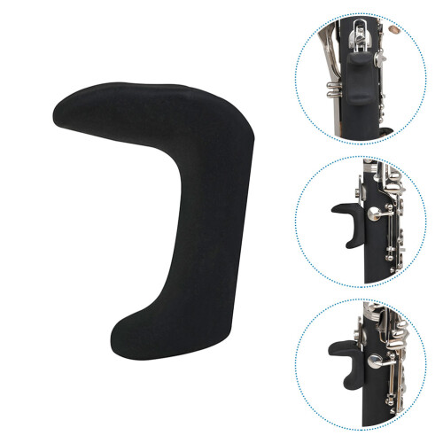 Black Silicone Clarinet Thumb Rest Ergonomic Durable Accessory 2