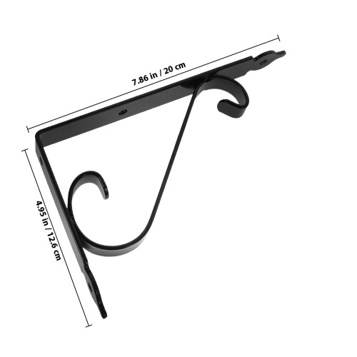 2Sets Multi-Use Black Iron Wall Angle Brackets for Shelves 1