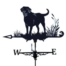 Labrador Dog Weather Vane Iron Garden Weathervane Vintage Design Weather Resistant Roof Decor