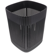Black Plastic Trash Can Modern Storage Basket for Home Office