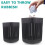 Black Plastic Trash Can Modern Storage Basket for Home Office 6