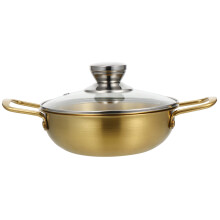Golden Large Cooking Pot Stainless Steel Korean Ramen Soup Pot