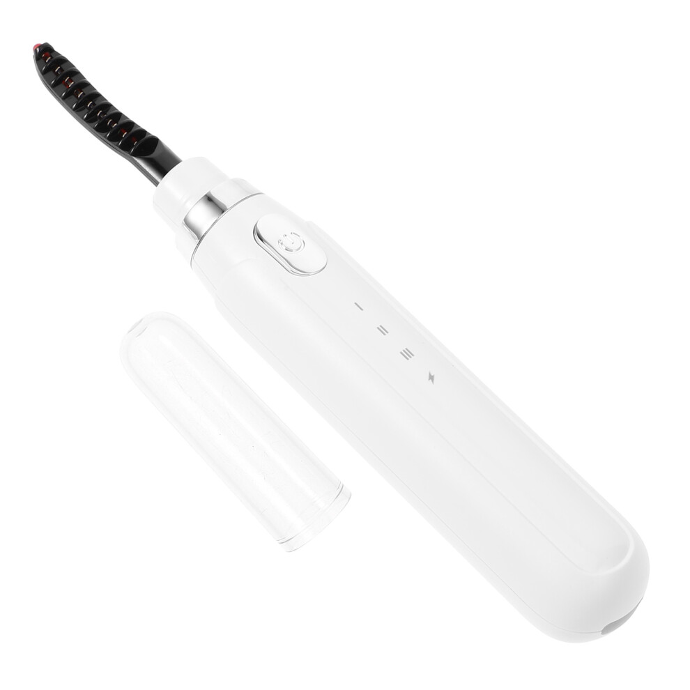 Ohphcall Ivory 1Set Abs Heated Eyelash Curler Electric Rechargeable Makeup Tool