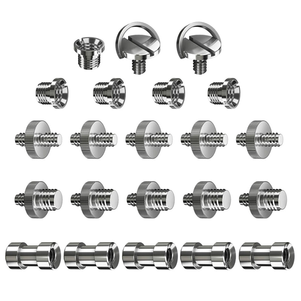 22Pcs Premium Camera Adapter Screws For Tripod Mount Conversion Silver 3182230799484