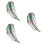 3Pcs Multi Color Feather Brooch Breastpin Creative Shell Pin Badges 7