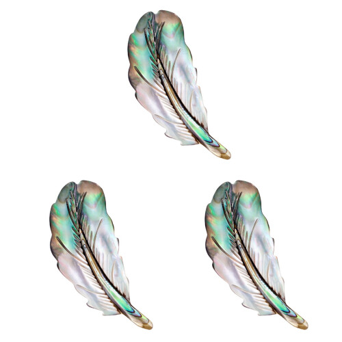 3Pcs Multi Color Feather Brooch Breastpin Creative Shell Pin Badges 1