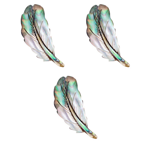 3Pcs Multi Color Feather Brooch Breastpin Creative Shell Pin Badges 2