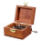 1Pc Mini Manual Wood Music Box Brown Clockwork Gift for Decor 4