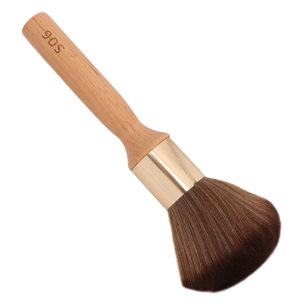 Vaguelly 1Pc Wooden Handle Neck Duster Hair Brush For Home And Salon Use