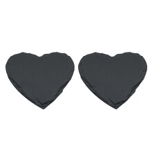 2Pcs Vintage Style Slate Stone Heat Insulation Coasters Cup Mats