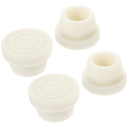 4Pcs White Ladder Rubber Stoppers Practical Pool Step Safety Bumpers 1