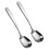 2Pcs Stainless Steel Soup Spoons Square Bottom Silver Polished Set 8