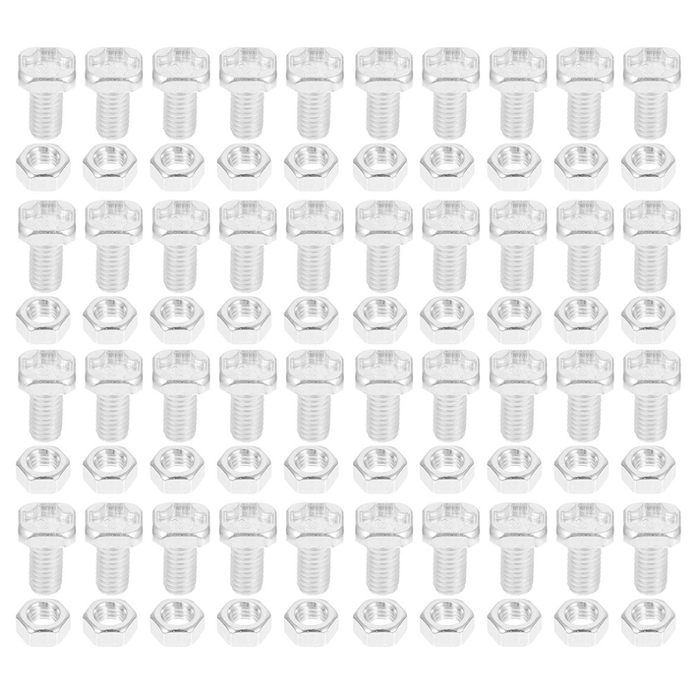 100Sets Silver Aluminium Nuts And Bolts For Greenhouse Repair Diy Use 3041528086562
