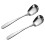 2Pcs Stainless Steel Soup Spoons Square Bottom Silver Polished Set 10