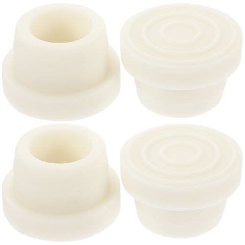 4Pcs White Ladder Rubber Stoppers Practical Pool Step Safety Bumpers 2