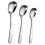 2Pcs Stainless Steel Soup Spoons Square Bottom Silver Polished Set 4
