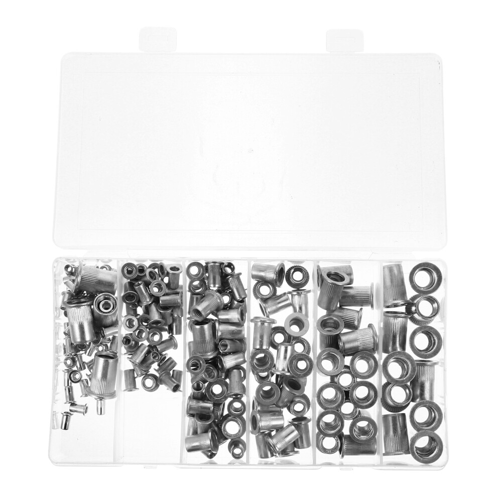 190Pcs Silver Zinc Rivet Nuts Insert Nut Assortment For Automotive 3072457425436