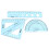 4 Pcs/1 Folding Transparent Blue Rulers Stationery 3