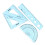 4 Pcs/1 Folding Transparent Blue Rulers Stationery 4