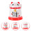 White Plastic Toothpick Holder Decorative Fortune Cat for Home 3