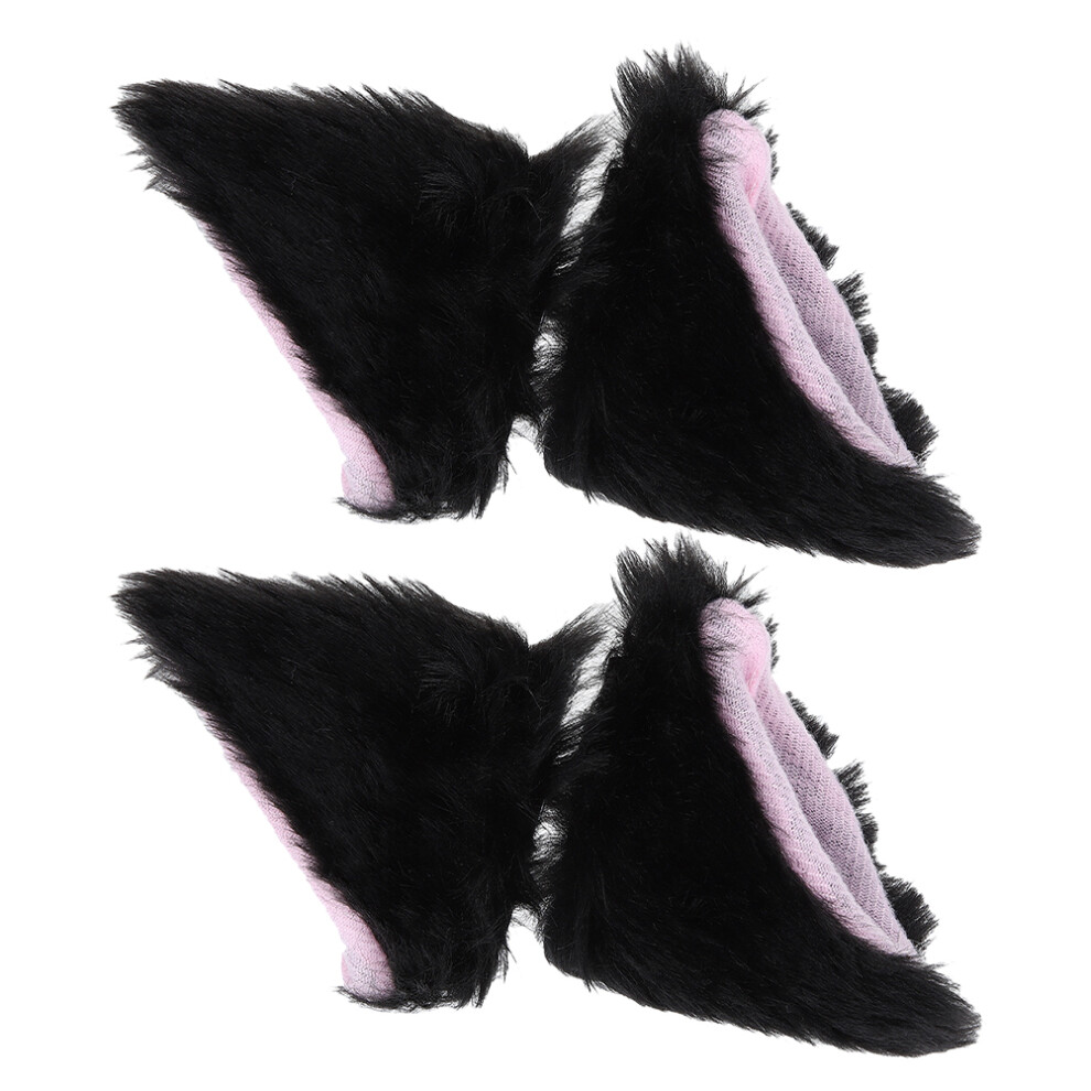 2 Pairs Ears Plush Cat Ears Decoration For Commuting 3072513960598
