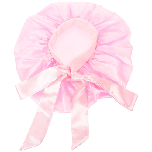 4Pièces Bonnet De Satin Rose Réutilisable Pour Sauna Et Voyage 1
