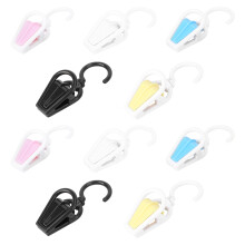 10Pcs Multi-Color Swivel Clothes Clips Plastic Laundry Hooks Durable