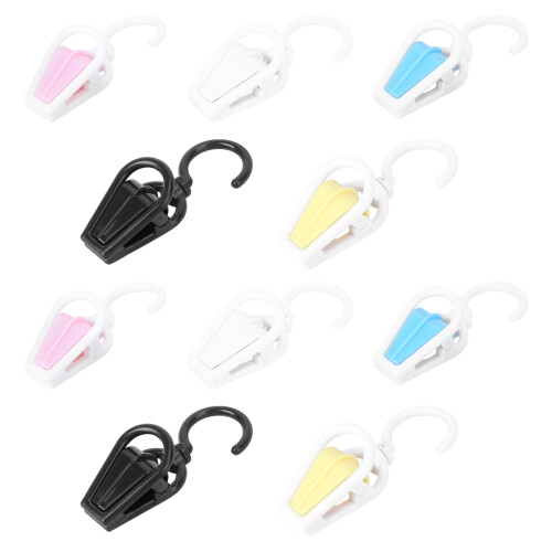 10Pcs Multi-Color Swivel Clothes Clips Plastic Laundry Hooks Durable