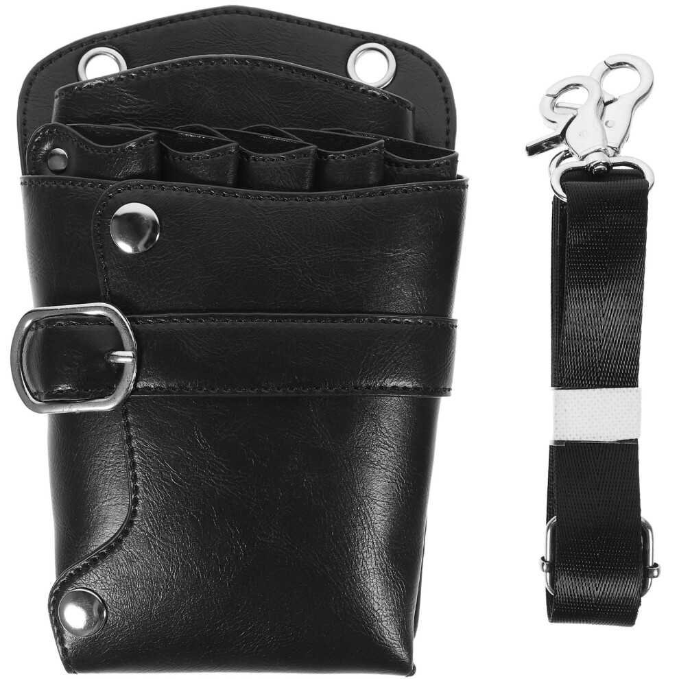 Happyyami Unisex Black 3Pcs Hairdressing Scissor Pouches With Belt For Salon Tool Carry