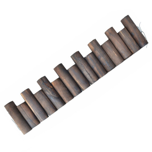 Brown Solid Wood Log Edging Decorative Garden Lawn Fence