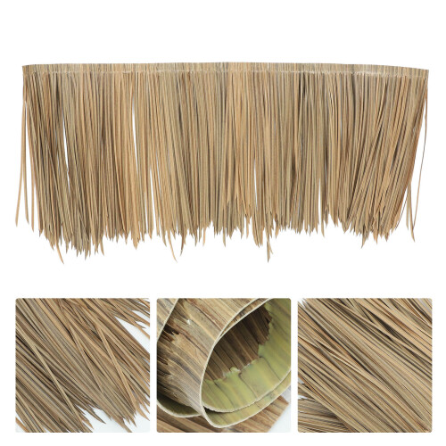 Khaki Simulation Straw Roof Durable Plastic for Decorative Use 2