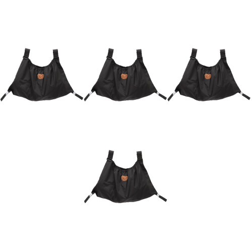 4Pcs Black Stroller Diaper Organizer Bag with Baby Bottle Storage 2