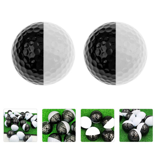2pcs Double Color Balls Double-Layer Golfing Balls For Swing Practice 2