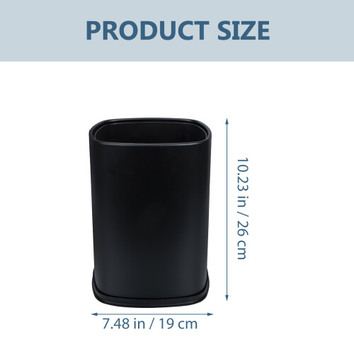 Metal Waste Paper Bin Garbage Bin Black 1set 2