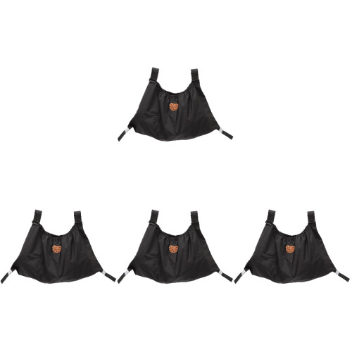 4Pcs Black Stroller Diaper Organizer Bag with Baby Bottle Storage 1