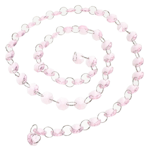 Masteelf Decorations Octagonal Bead Curtain 98.00x1.40x0.70cm Pink