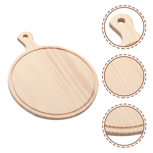 Multi-Function Steak Tray Pizza Board Wooden Peel Serving Tray 2
