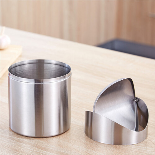 Stainless Steel Trash Can Office Desktop Waste Container Table Bin 1