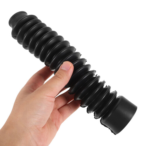1 Pair Motorcycle Front Cover Shock Boots In Black Rubber 2