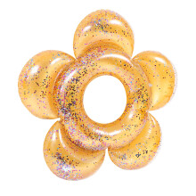 Golden PVC Swimming Ring Pool Float Inflatable Safe Swim Accessory