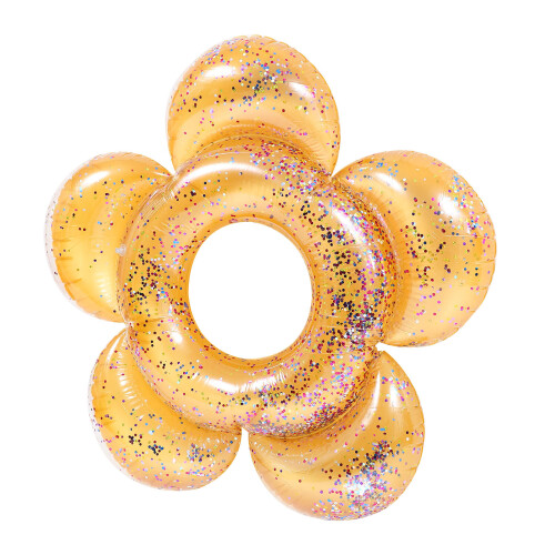Golden PVC Swimming Ring Pool Float Inflatable Safe Swim Accessory 1