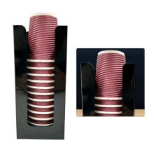 1Pc Black Wall Mounted Cup Dispenser Sturdy Hard Plastic Pull Type